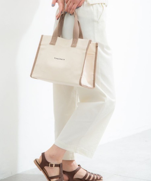 Honeys（ハニーズ）の「パイピングスクエアＢａｇ（トートバッグ・レディース・ホワイト×ブラック/ブラック/ホワイト系その他/チャコール・FREE）」の9枚目の写真