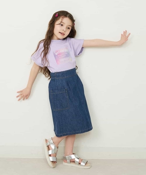 a.v.v（アーヴェヴェ）の「[100-130]アソートロゴTシャツ（Tシャツ/カットソー・キッズ・ライトパープル/ベージュ/ブラック/アイボリー・110/130/120/100）」の9枚目の写真