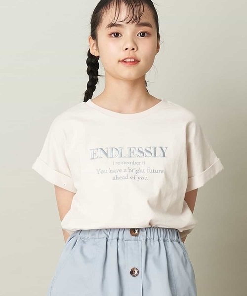 a.v.v（アーヴェヴェ）の「[100-130]アソートロゴTシャツ（Tシャツ/カットソー・キッズ・ライトパープル/ベージュ/ブラック/アイボリー・110/130/120/100）」の21枚目の写真