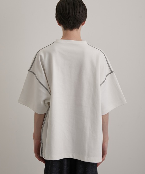 JUNRED(ジュンレッド)の「リバースステッチルーズTEE(Tシャツ/カットソー・メンズ・チャコールグレー/ホワイト/サックスブルー・M/S/L)」の10枚目の写真