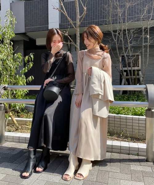 cygne ワンピース　ベージュ Sygne.（シーニュ）の「Sygne. 2枚セットワンピース（ワンピース