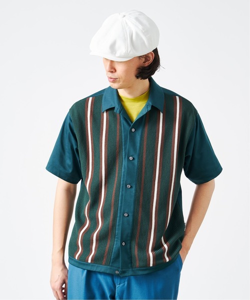 【極美品】エディフィスEDIFICE・ニットジャケット・ストレッチ・ネイビー・S walenode for EDIFICE 別注 Vareuse Knit Miura SP（ニット