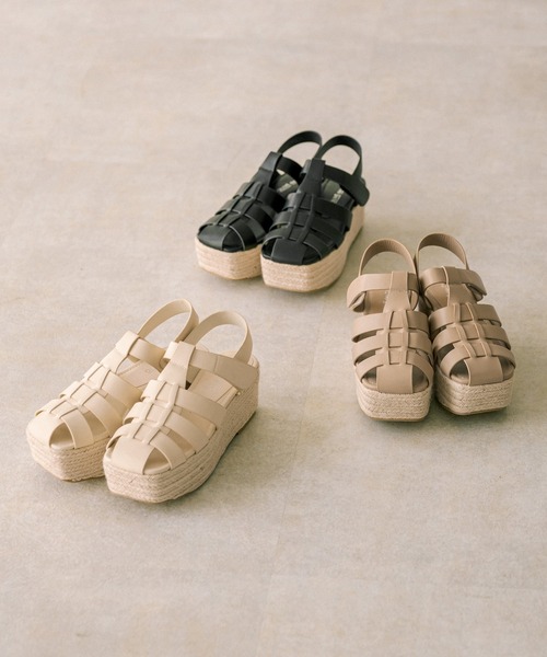 OLIVE des OLIVE（オリーブデオリーブ）の「ジュート底グルカサンダル（サンダル・レディース・オフホワイト/ブラック/ベージュ・SMALL/MEDIUM/LARGE）」の4枚目の写真