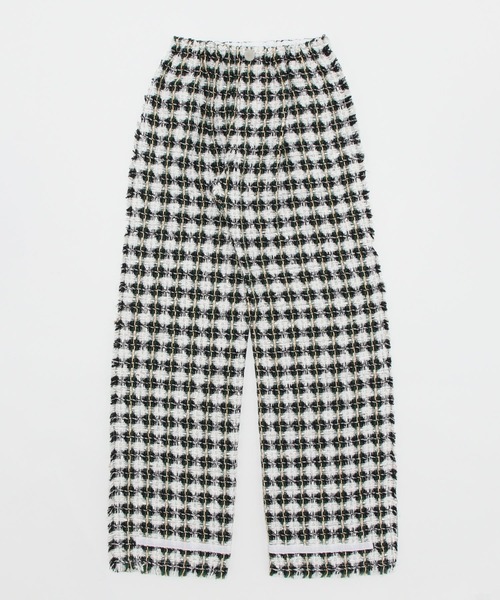 GOLDEN GOOSE（ゴールデングース）の「GOLDEN GOOSE Wide trousers in summer tweed（スラックス・レディース・ホワイト系その他・MEDIUM/X-SMALL/XX-SMALL）」の3枚目の写真