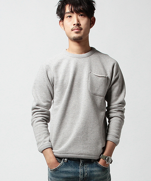 BEAMS(ビームス)の「◆BEAMS / カラーネップ 裏毛スウェットシャツ(スウェット・メンズ・ライトグレー/ネイビー/ナチュラル/チャコールグレー/ベージュ・SMALL/LARGE/MEDIUM/X-LARGE)」の2枚目の写真