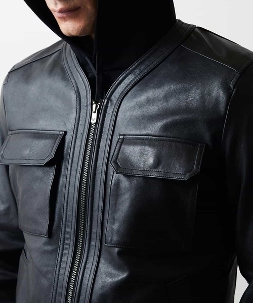 MICHEL KLEIN HOMME   （ミッシェルクランオム）の「ノーカラーレザーブルゾン（その他アウター・メンズ・ブラック・48/51/46）」の8枚目の写真