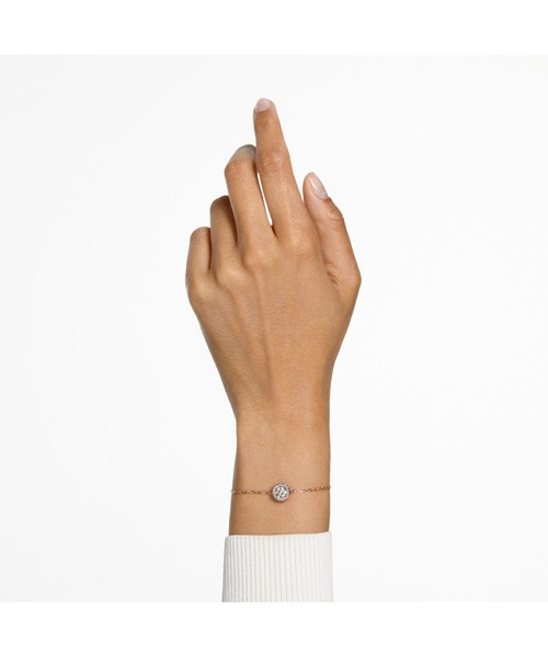 SWAROVSKI（スワロフスキー）の「【公式】【スワロフスキー】Una ブレスレット, ラウンドカット, ホワイト, ローズゴールドトーン・プレーティング（ブレスレット・レディース・ホワイト・M）」の2枚目の写真