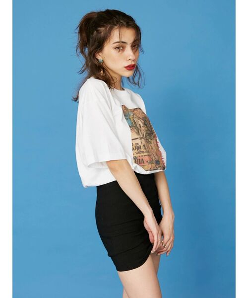 EVRIS（エヴリス）の「フロントグラフィックBIG Tシャツ（Tシャツ/カットソー・レディース・ホワイト/ブラック・FREE）」の10枚目の写真