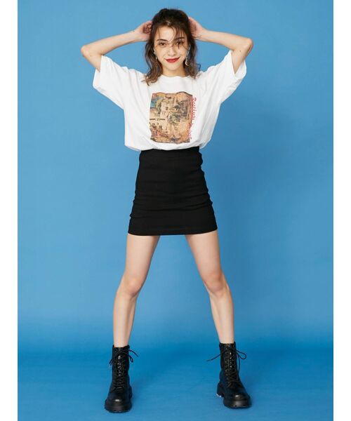 EVRIS（エヴリス）の「フロントグラフィックBIG Tシャツ（Tシャツ/カットソー・レディース・ホワイト/ブラック・FREE）」の11枚目の写真