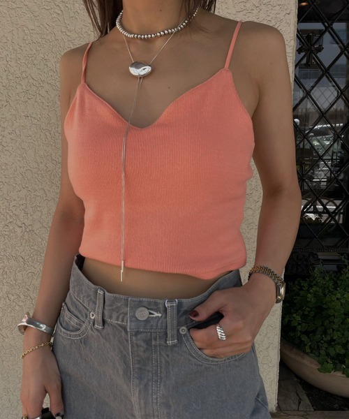 Ameri（アメリ）の「PEEPHOLE UTILITY BUSTIER（キャミソール・レディース・ホワイト/ブラック/コーラル・SMALL/MEDIUM）」の3枚目の写真