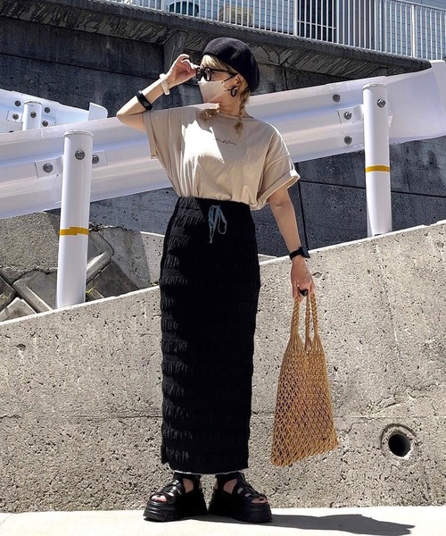 Riberry(リベリー)の「巾着付き マクラメ編みトートバッグ(かごバッグ・レディース・ホワイト/ブラウン・FREE)」の10枚目の写真