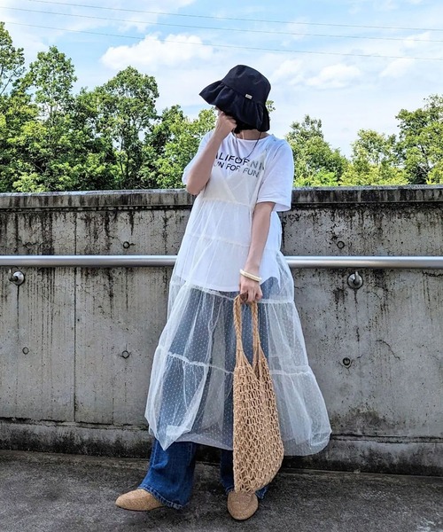 Riberry(リベリー)の「巾着付き マクラメ編みトートバッグ(かごバッグ・レディース・ホワイト/ブラウン・FREE)」の15枚目の写真