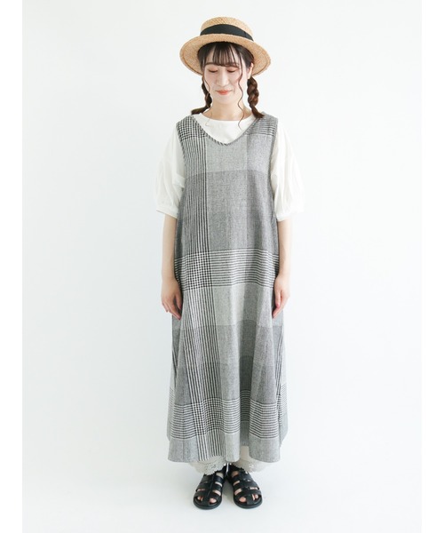 Samansa Mos2（サマンサ モスモス）の「コットンリネン前後2WAYノースリーブワンピース（ワンピース・レディース・ブラック/ベージュ/パープル/ピンク/グリーン/チェリーピンク・ﾌﾘ-）」の19枚目の写真