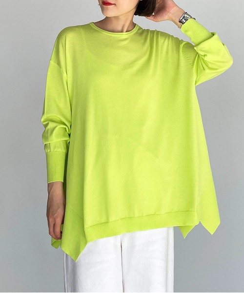 PICCIN(ピッチン)の「スクエアドレープニット(ニット/セーター・レディース・ブラック/ブルーグレー/モカ/レモンイエロー・M)」の1枚目の写真