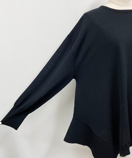 PICCIN(ピッチン)の「スクエアドレープニット(ニット/セーター・レディース・ブラック/ブルーグレー/モカ/レモンイエロー・M)」の5枚目の写真