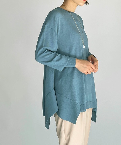 PICCIN(ピッチン)の「スクエアドレープニット(ニット/セーター・レディース・ブラック/ブルーグレー/モカ/レモンイエロー・M)」の20枚目の写真