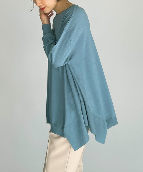 PICCIN(ピッチン)の「スクエアドレープニット(ニット/セーター・レディース・ブラック/ブルーグレー/モカ/レモンイエロー・M)」の22枚目の写真