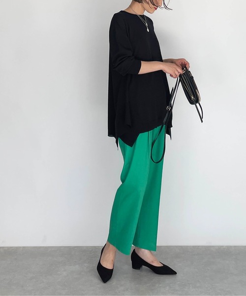 PICCIN(ピッチン)の「スクエアドレープニット(ニット/セーター・レディース・ブラック/ブルーグレー/モカ/レモンイエロー・M)」の16枚目の写真