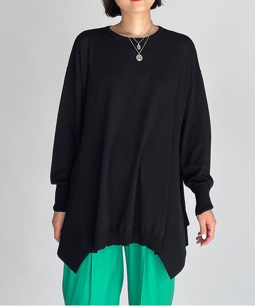 PICCIN(ピッチン)の「スクエアドレープニット(ニット/セーター・レディース・ブラック/ブルーグレー/モカ/レモンイエロー・M)」の11枚目の写真