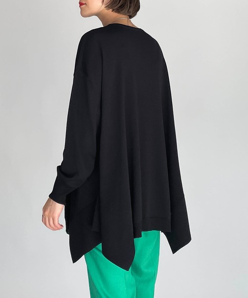 PICCIN(ピッチン)の「スクエアドレープニット(ニット/セーター・レディース・ブラック/ブルーグレー/モカ/レモンイエロー・M)」の13枚目の写真