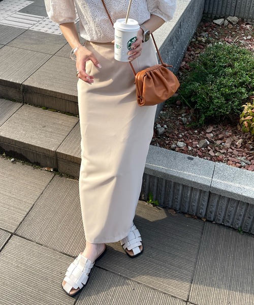 LE MORE（リモア）の「ナローバックスリットスカート（スカート・レディース・ブラック/ベージュ/パープル・FREE）」の8枚目の写真