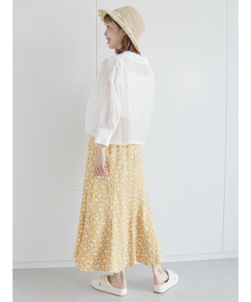 ehka sopo(エヘカソポ)の「花柄マーメイドスカート(スカート・レディース・ブラック/イエロー/グリーン・フリ-)」の8枚目の写真