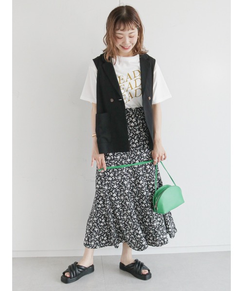 ehka sopo(エヘカソポ)の「花柄マーメイドスカート(スカート・レディース・ブラック/イエロー/グリーン・フリ-)」の12枚目の写真