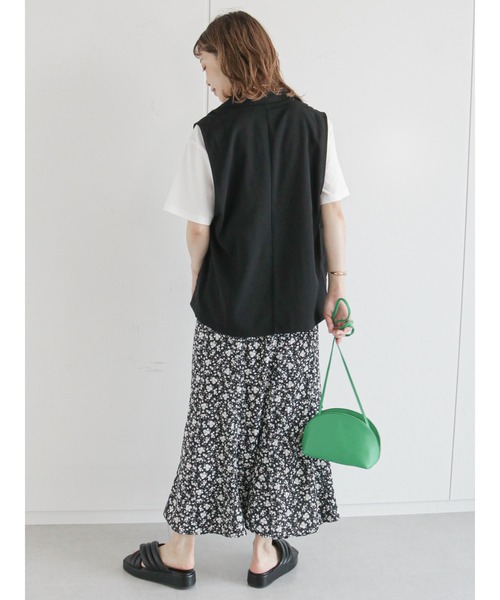 ehka sopo(エヘカソポ)の「花柄マーメイドスカート(スカート・レディース・ブラック/イエロー/グリーン・フリ-)」の14枚目の写真