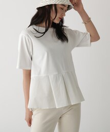 OPAQUE.CLIP | シルキースーピマ ドッキングペプラムカットソー【WEB限定カラー・サイズ】(Tシャツ/カットソー)