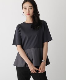 OPAQUE.CLIP | シルキースーピマ ドッキングペプラムカットソー【WEB限定カラー・サイズ】(Tシャツ/カットソー)