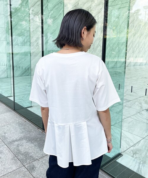 OPAQUE.CLIP(オペークドットクリップ)の「◆シルキースーピマ ドッキングペプラムカットソー【WEB限定カラー・サイズ】(Tシャツ/カットソー・レディース・チャコールグレー/ブラック/ホワイト系/ライトグレー系7・40/38/42/36)」の11枚目の写真