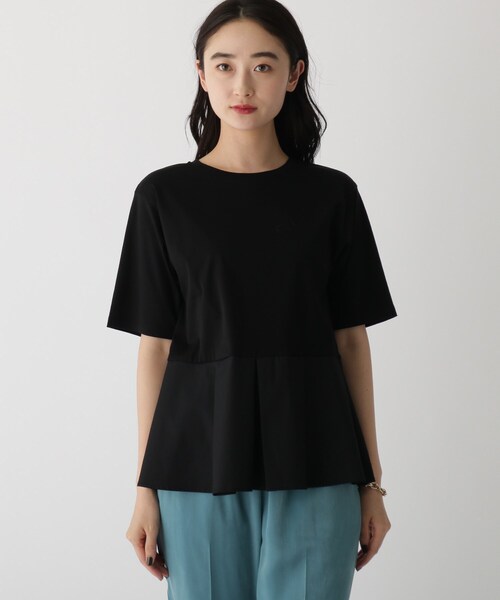 OPAQUE.CLIP(オペークドットクリップ)の「◆シルキースーピマ ドッキングペプラムカットソー【WEB限定カラー・サイズ】(Tシャツ/カットソー・レディース・チャコールグレー/ブラック/ホワイト系/ライトグレー系7・40/38/42/36)」の15枚目の写真
