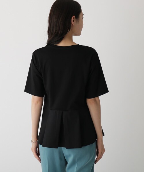 OPAQUE.CLIP(オペークドットクリップ)の「◆シルキースーピマ ドッキングペプラムカットソー【WEB限定カラー・サイズ】(Tシャツ/カットソー・レディース・チャコールグレー/ブラック/ホワイト系/ライトグレー系7・40/38/42/36)」の12枚目の写真