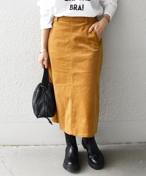 SHIPS any（シップス エニィ）の「SHIPS any:〈ウォッシャブル〉コーデュロイ イージー タイト スカート◇◇（スカート・レディース・ブラック/ブラウン/オフホワイト/キャメル・SMALL/MEDIUM）」の4枚目の写真