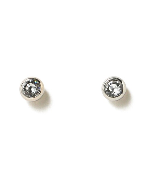Ray BEAMS(レイビームス)の「Ray BEAMS / クリスタル フクリン ピアス(ピアス(両耳用)・レディース・ゴールド/シルバー・ONE SIZE)」の1枚目の写真