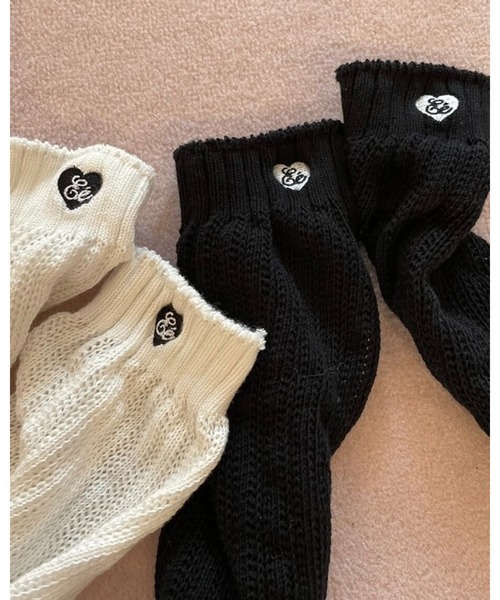epine（エピヌ）の「Ee Heart logo loose socks（ソックス/靴下