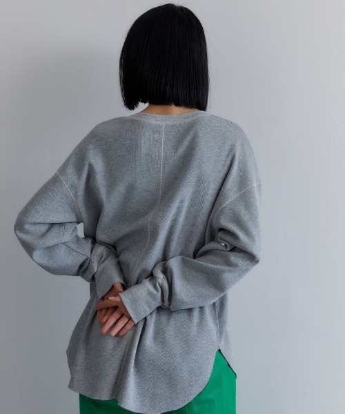 CASA FLINE（カーサフライン）の「フロントスナップサーマルトップス（Tシャツ/カットソー・レディース・ホワイト/ブラック/グレー・FREE）」の7枚目の写真