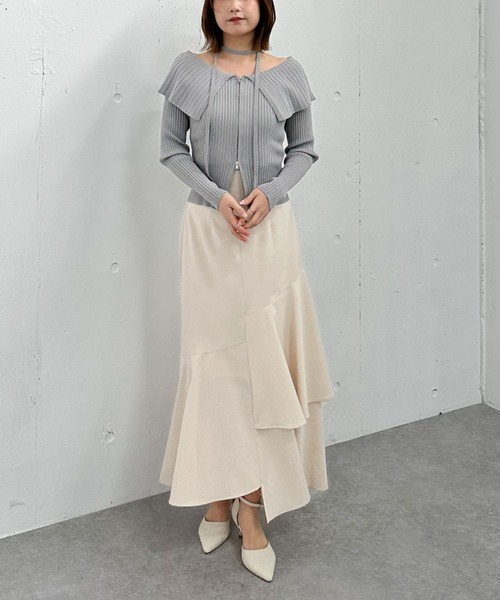 archives(アルシーヴ)の「アシメラッフルティアードスカート(スカート・レディース・モカ/アイボリー/ブラック/ブルー/ベージュ/ミント/ブラウン・MEDIUM/SMALL)」の20枚目の写真