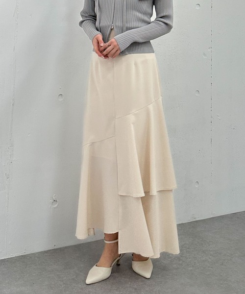 archives(アルシーヴ)の「アシメラッフルティアードスカート(スカート・レディース・モカ/アイボリー/ブラック/ブルー/ベージュ/ミント/ブラウン・MEDIUM/SMALL)」の21枚目の写真