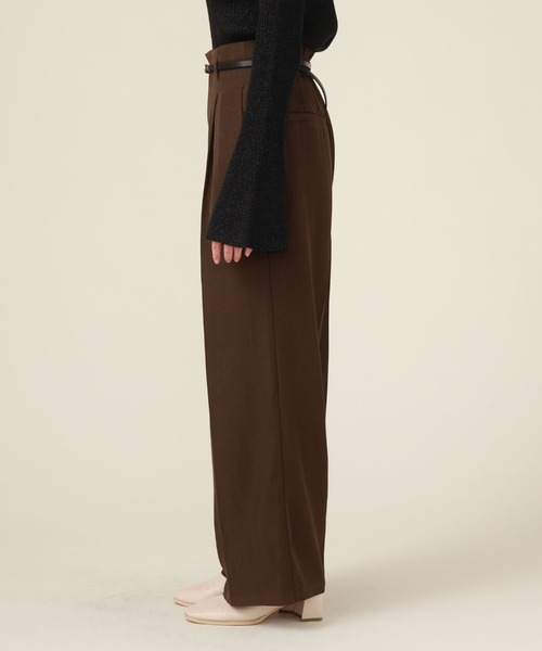 archives（アルシーヴ）の「ベルト付きワイドパンツ（スラックス・レディース・ダークブラウン/ブラック/アイボリー・MEDIUM）」の13枚目の写真