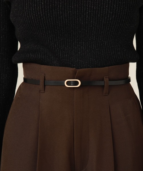 archives（アルシーヴ）の「ベルト付きワイドパンツ（スラックス・レディース・ダークブラウン/ブラック/アイボリー・MEDIUM）」の6枚目の写真