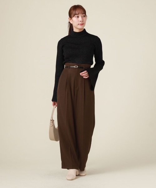 archives（アルシーヴ）の「ベルト付きワイドパンツ（スラックス・レディース・ダークブラウン/ブラック/アイボリー・MEDIUM）」の21枚目の写真