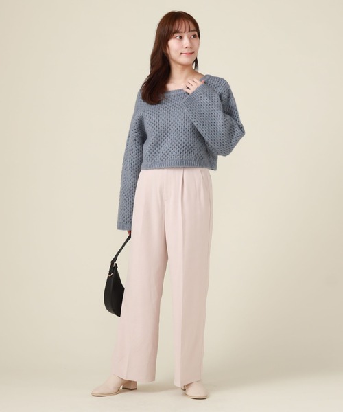 archives（アルシーヴ）の「ベルト付きワイドパンツ（スラックス・レディース・ダークブラウン/ブラック/アイボリー・MEDIUM）」の17枚目の写真