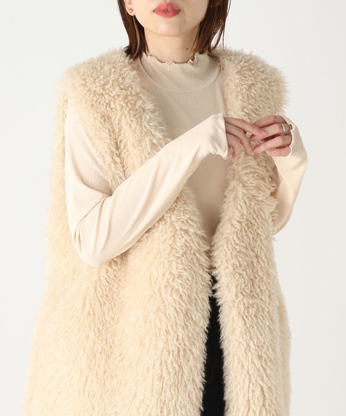 Heather(ヘザー)の「シアーテレコハイネックカットソー 171523(Tシャツ/カットソー・レディース・ベージュ/オフホワイト/ブラック・FREE)」の8枚目の写真