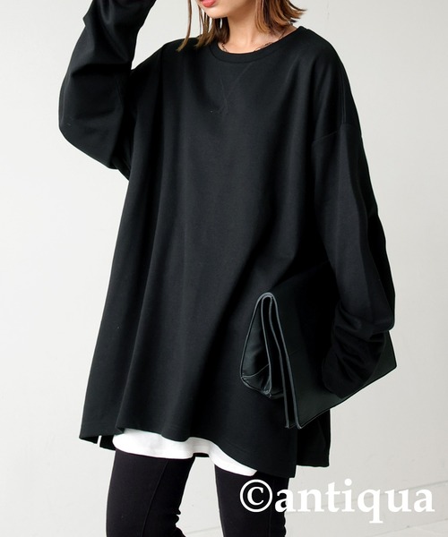antiqua(アンティカ)の「ポンチトップス(Tシャツ/カットソー・レディース・オフホワイト/ブラック/チャコール・FREE)」の8枚目の写真