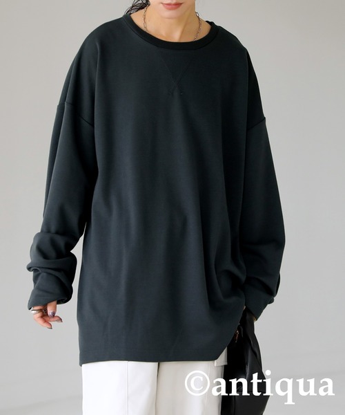 antiqua(アンティカ)の「ポンチトップス(Tシャツ/カットソー・レディース・オフホワイト/ブラック/チャコール・FREE)」の13枚目の写真