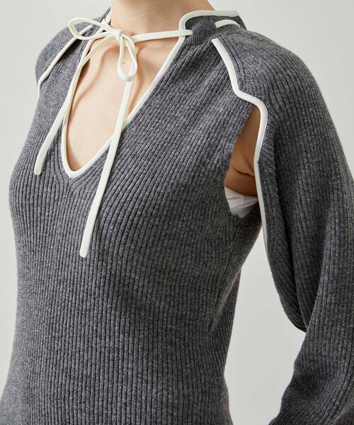 TAN(タン)の「【TAN(タン)】ドッグレッグワンピース(ワンピース・レディース・グレー/アイボリー/ブラック・FREE)」の18枚目の写真