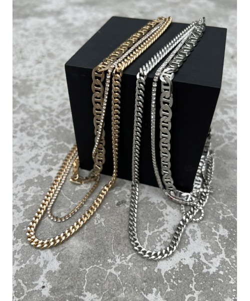 EGOIST（エゴイスト）の「ラインストーン3連ネックレス（ネックレス・レディース・ゴールド/シルバー・FREE）」の8枚目の写真