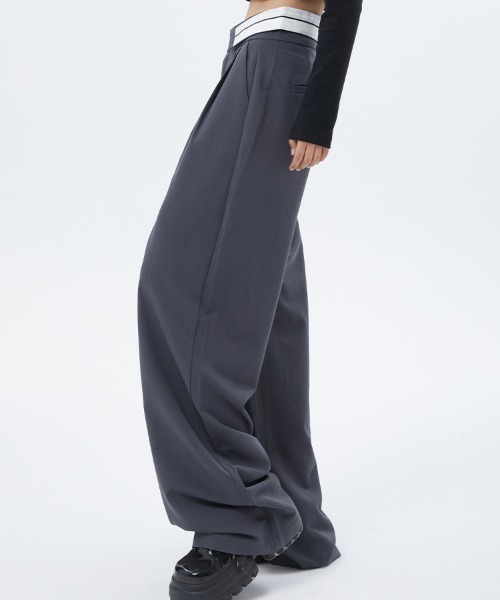 Vipoa（ヴィポア）の「フリップウエストワイドスラックスパンツ（スラックス・レディース・ブラック/グレー・MEDIUM/LARGE）」の19枚目の写真