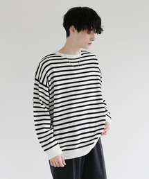 ETELIO | ビッグシルエット ボーダーニット(ニット/セーター)